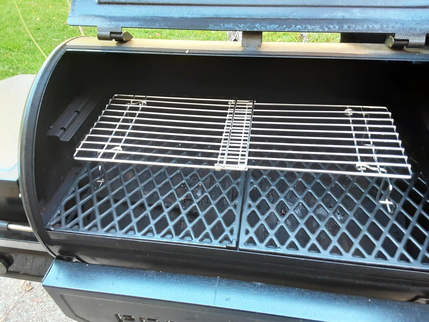 BBQ Future Universal Adjustable Warming Rack for Grills, Folding Stainless Steel Upper Rack for Pit Boss Traeger Pellet Smoker Weber Charbroil Gas Grill Blackstone Griddle & More, Dishwasher Safe