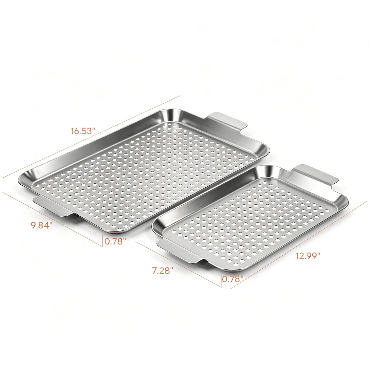 Ayiusideza 2PCS Grill pan, Stainless Steel BBQ Grill Topper for Outdoor Grill with Hole, suitable for picnicking, camping, yard (2 pieces)
