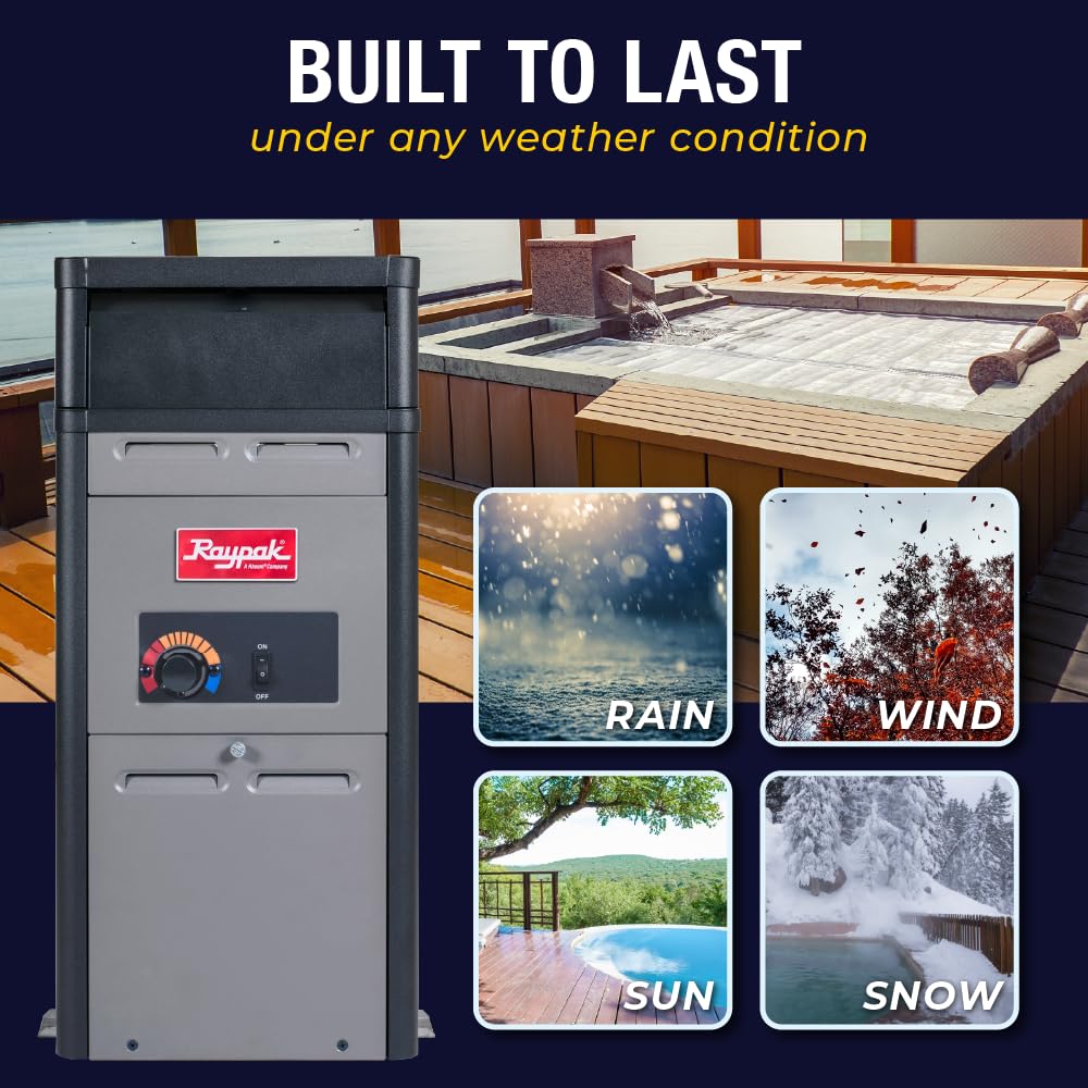 Raypak PR106AENC 105,000 BTU Natural Gas Pool Heater for Above Ground Pool and Spa Elevations 0–4,999 ft (014779)