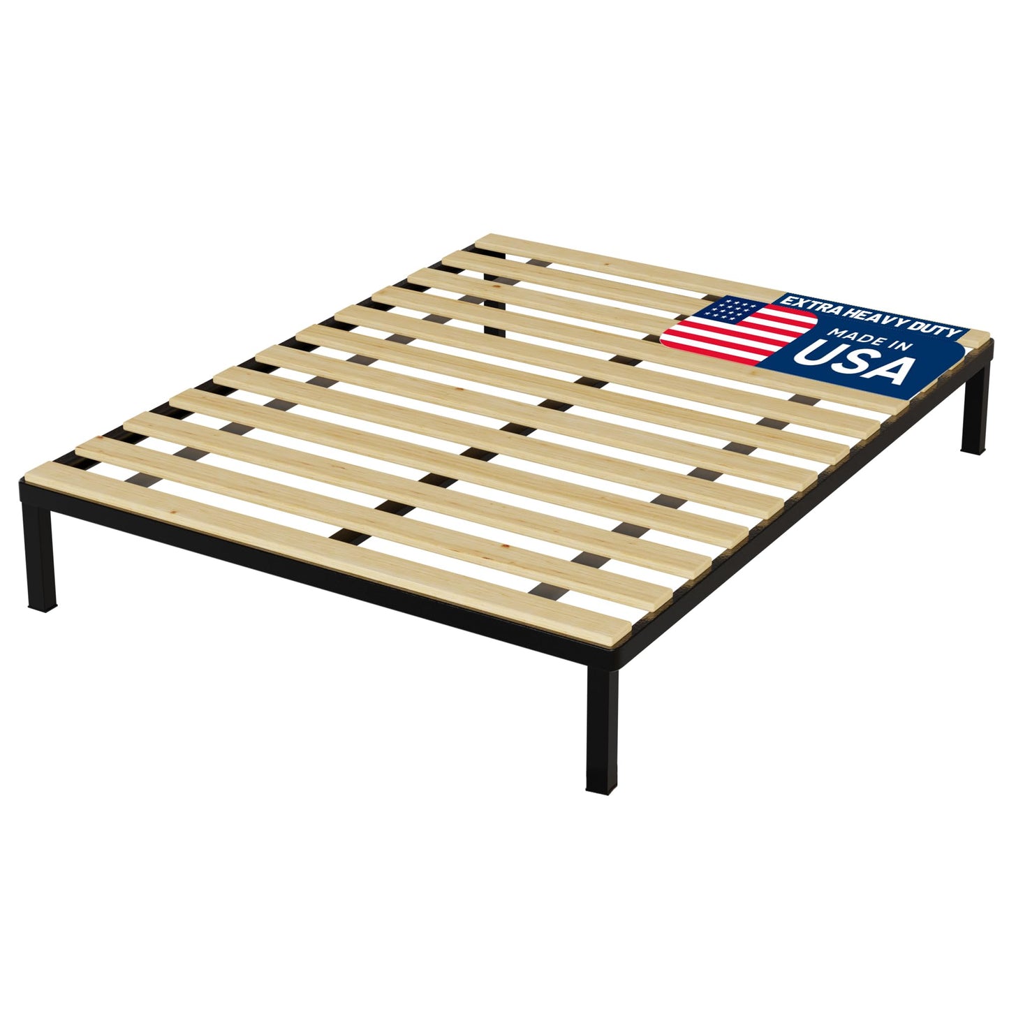 Zayton, 1-Inch Extra Heavy Duty Horizontal Wooden Bunkie Board/Bed Slats, King, Beige