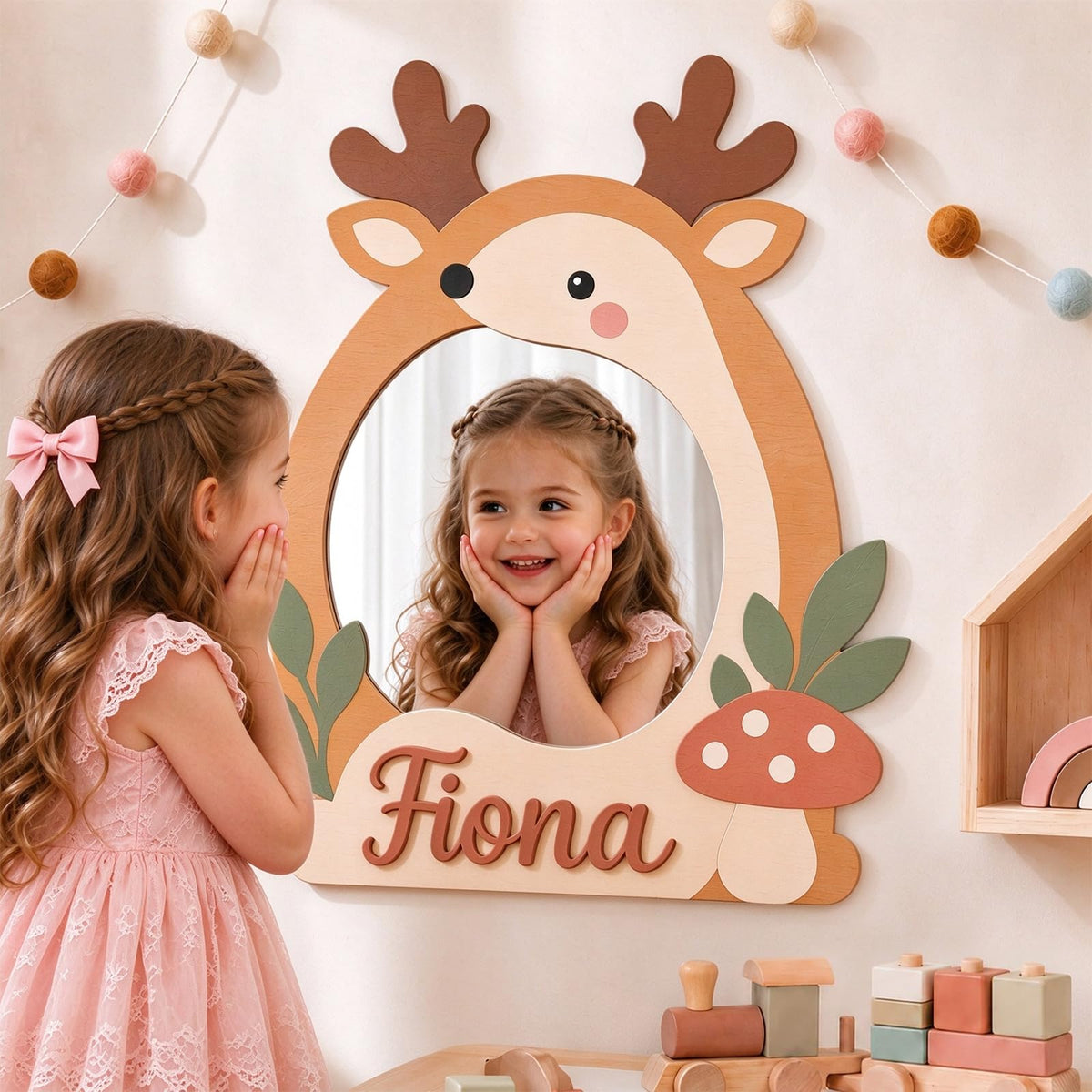 Custom Name Shatterproof Kids Mirror for Wall Bedroom Decor Baby Gift