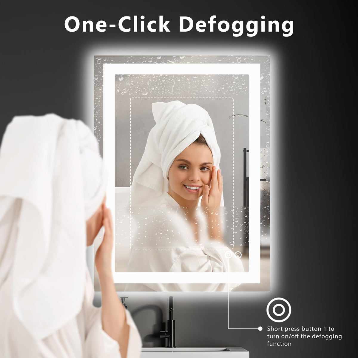 DUMOS 24.1"x32.1" LED Bathroom Mirror, Bathroom Vanity Mirror