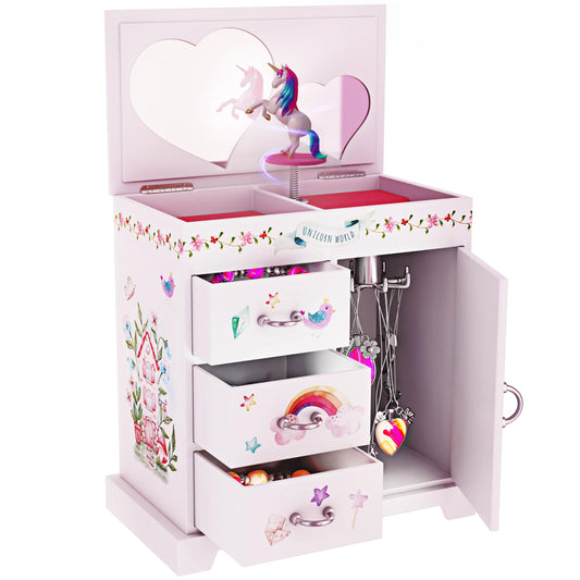 Pretty Me Unicorn Musical Jewelry Box for Kids - Gifts for Girls Ages 3-8