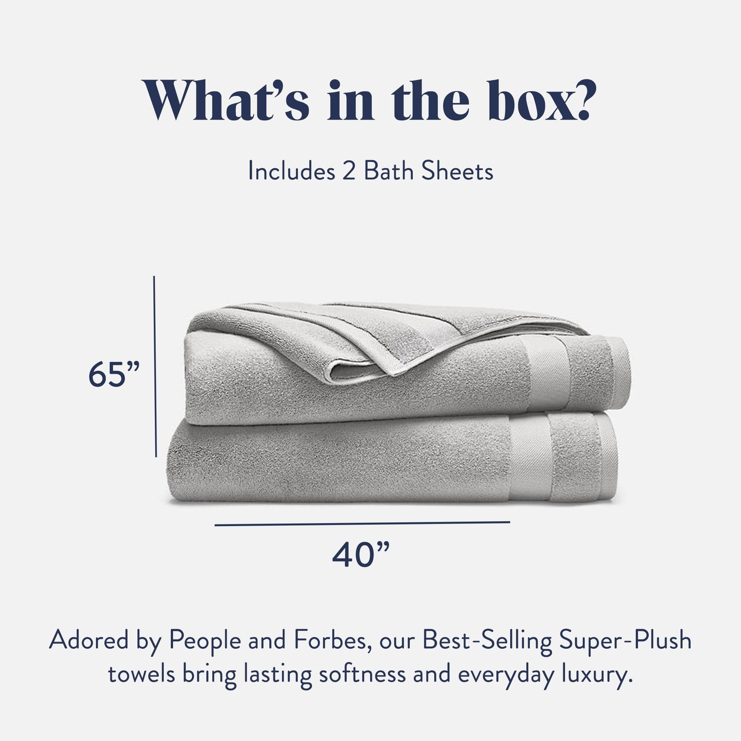 Brooklinen Super-Plush 100% Turkish Cotton Bath Sheets - Set of 2-770 GSM, Highly Absorbent, Machine Washable, Oversized Bath Towels for Home & Bathroom (40" x 65", Pewter Grey)