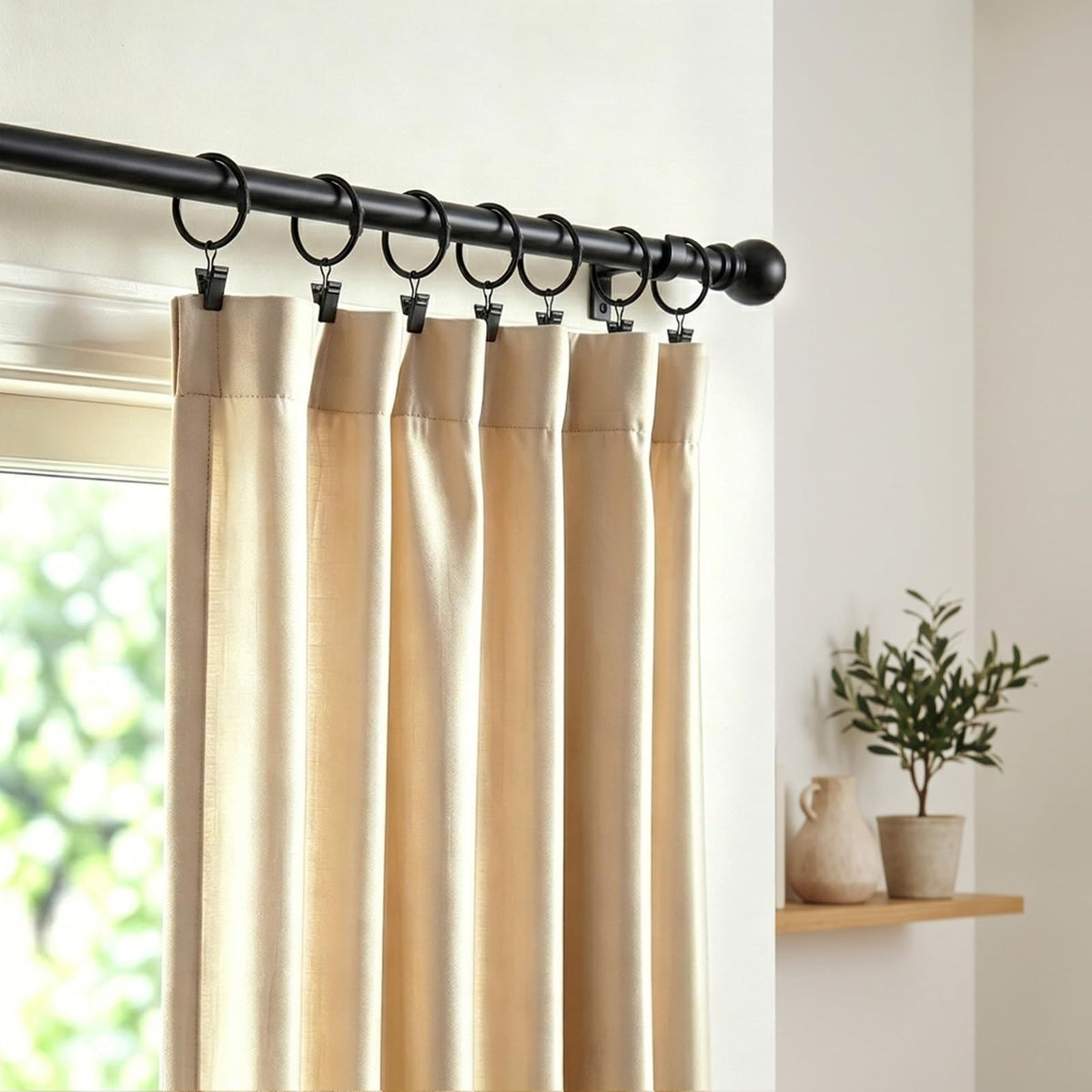 Ginbel Direct 24 Pack 2 Inches Openable Curtain Rings with Clips
