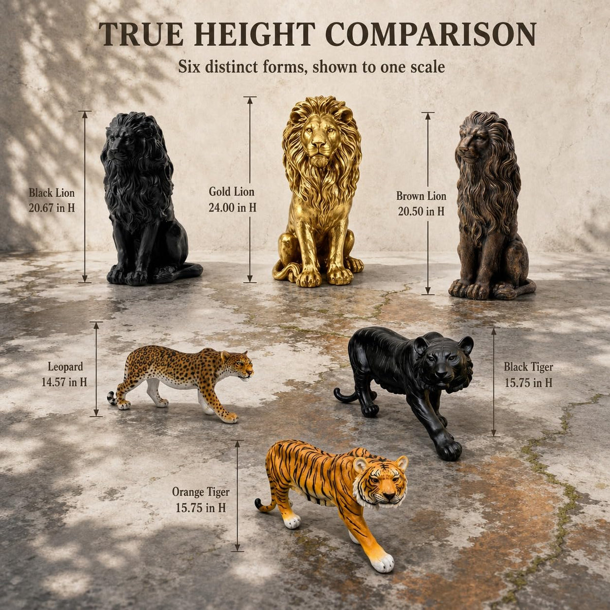 24" H Sitting Male Lion Resin Animal Garden Statue, Home Decor Sculpture