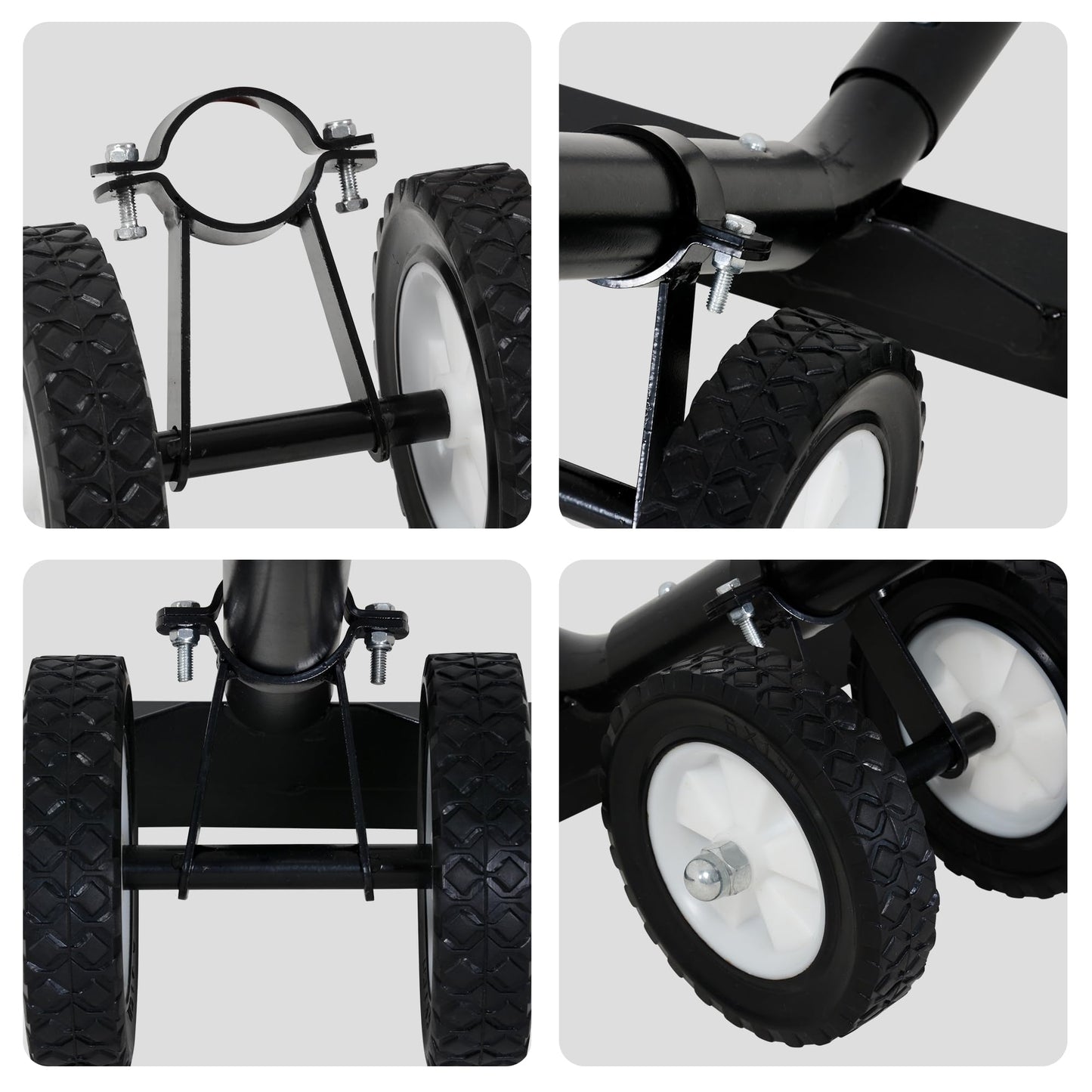 SUNCREAT Hammock Wheel Kit for Hammock Stand, Weather Resistant Portable Universal Stand Wheel for Outdoor Use, Black
