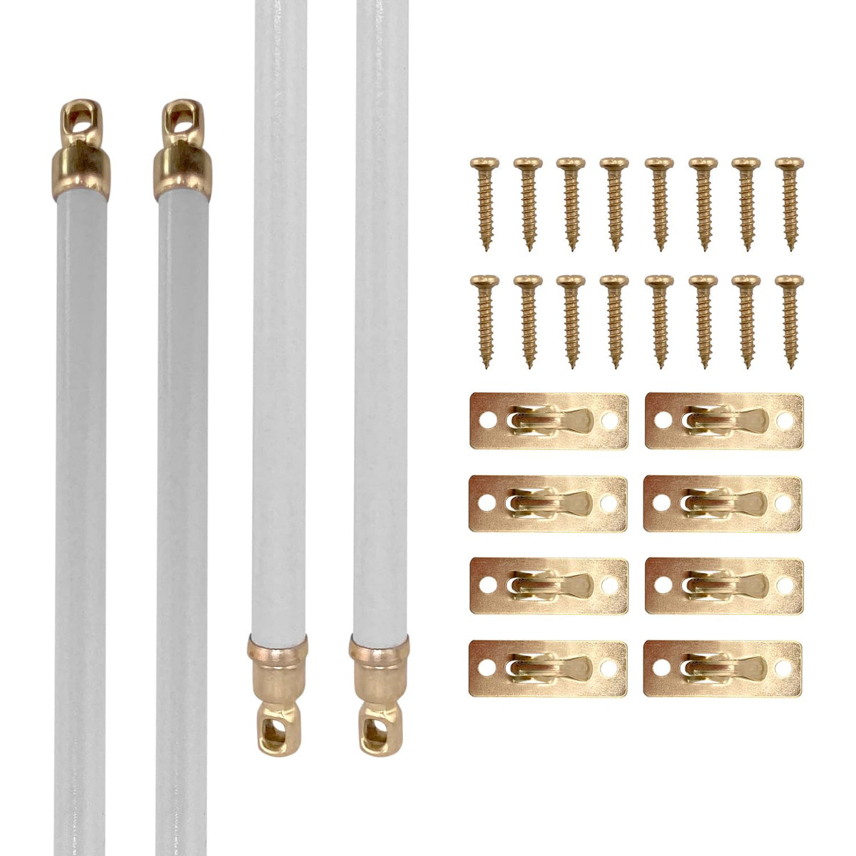 Amazing Drapery Hardware White Swivel Sash Curtain Rods, Set of 4
