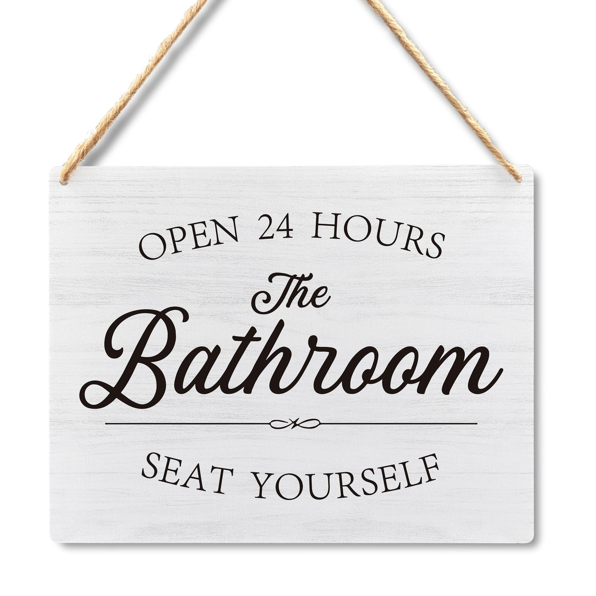 Lacosu Wall Pediments Please Seat Yourself Bathroom Sign,Funny Bathroom Hanging Sign for Restroom Wall Decor,10x8 Inches