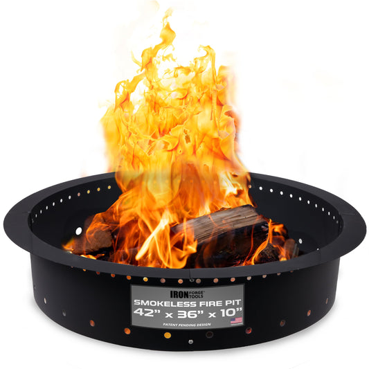 Iron Forge Tools Smokeless Outdoor Fire Pit Ring Insert 42 Inch Round