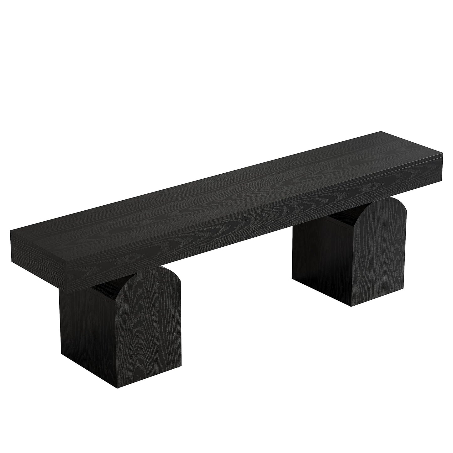 Tribesigns 59" Black Dining Bench for 2 to 3, Modern Dining Table Bench with Arched Base, Extra Long Kitchen Bench Seating for Dining Room, Living Room, Entryway