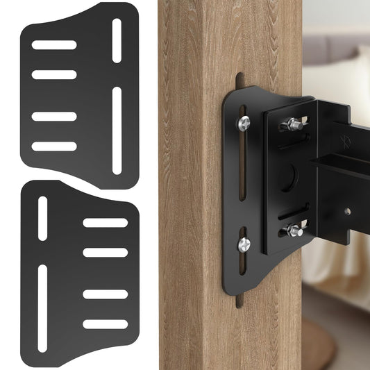 Linone 2PCS Heavy Duty Bed Frame Adapter/Connector Plate for Headboard and Footboard, Adjustable Metal Frame Modification Brackets