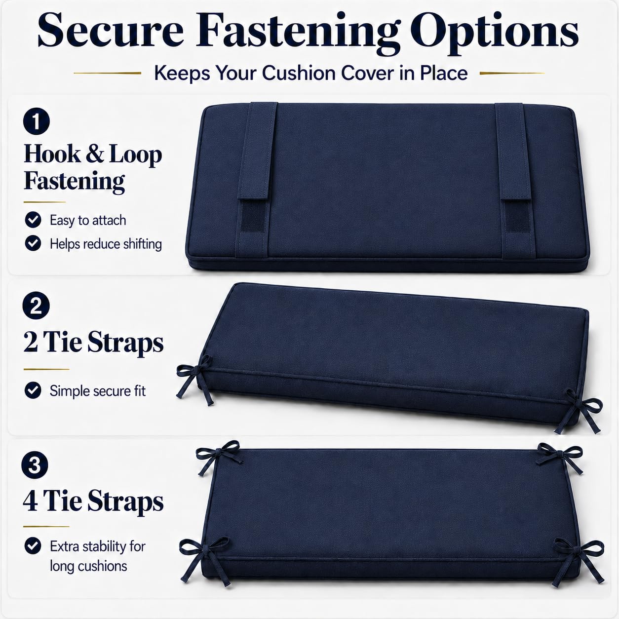 Custom Size Waterproof Cushion Covers with Zipper, Made to Measure Outdoor Patio Furniture Cushion Cover Replacement, 600D Oxford Bench Chair Sofa Seat Slipcover, Cover Only, Any Size & Shape