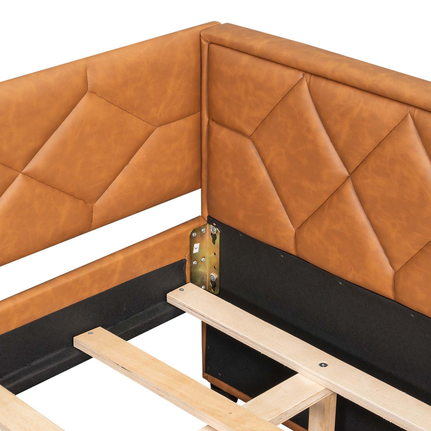 SRJunidexor Full XL Upholstered Daybed with Trundle and LED Armrests, Faux Leather Sofa Bed with Pull Out Guest Bed, Modern Platform Daybed for Living Room, Dorm, Small Spaces (Brown)