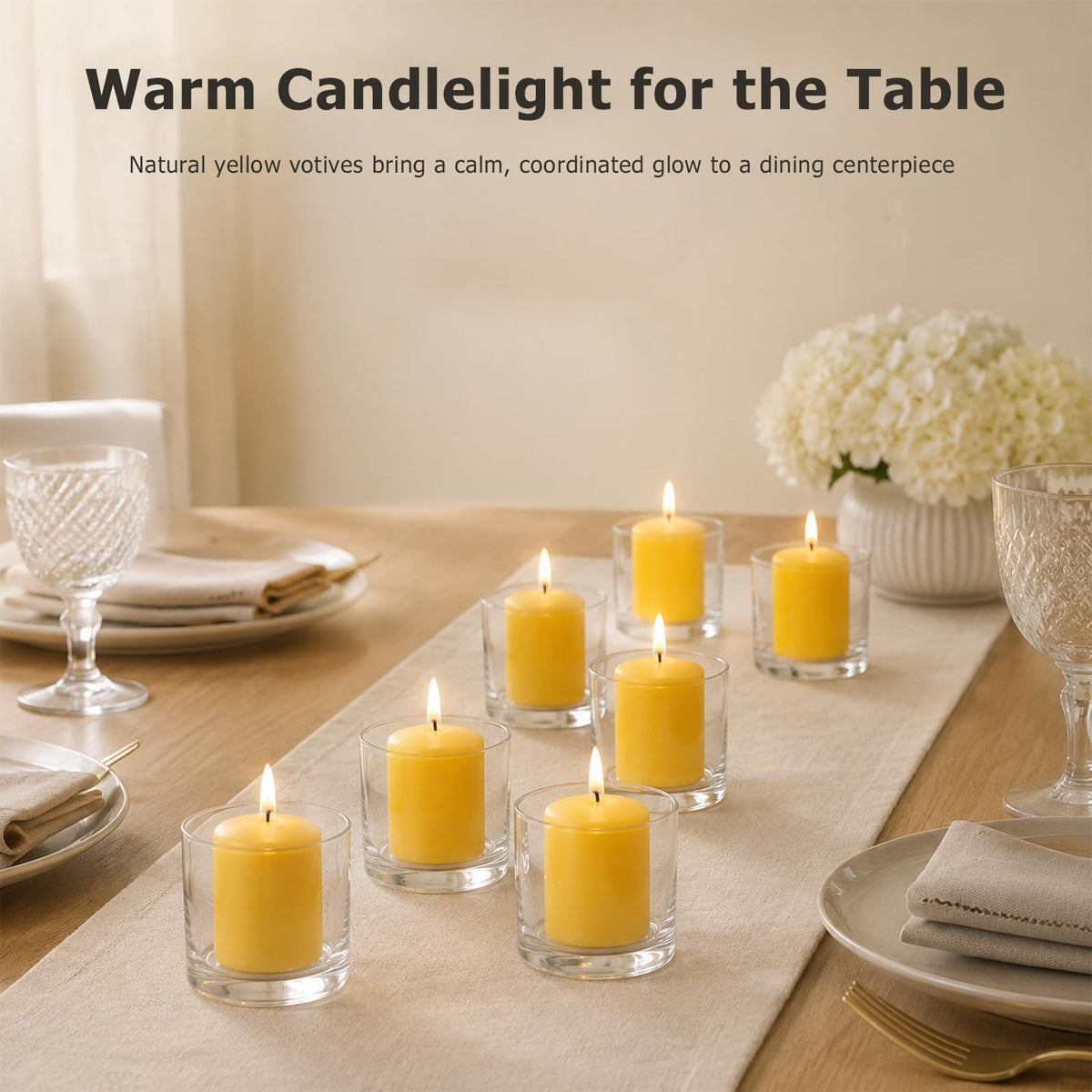 GINITIRI Beeswax Votive Candles Bulk, 8+ Hour Small Pillar Set