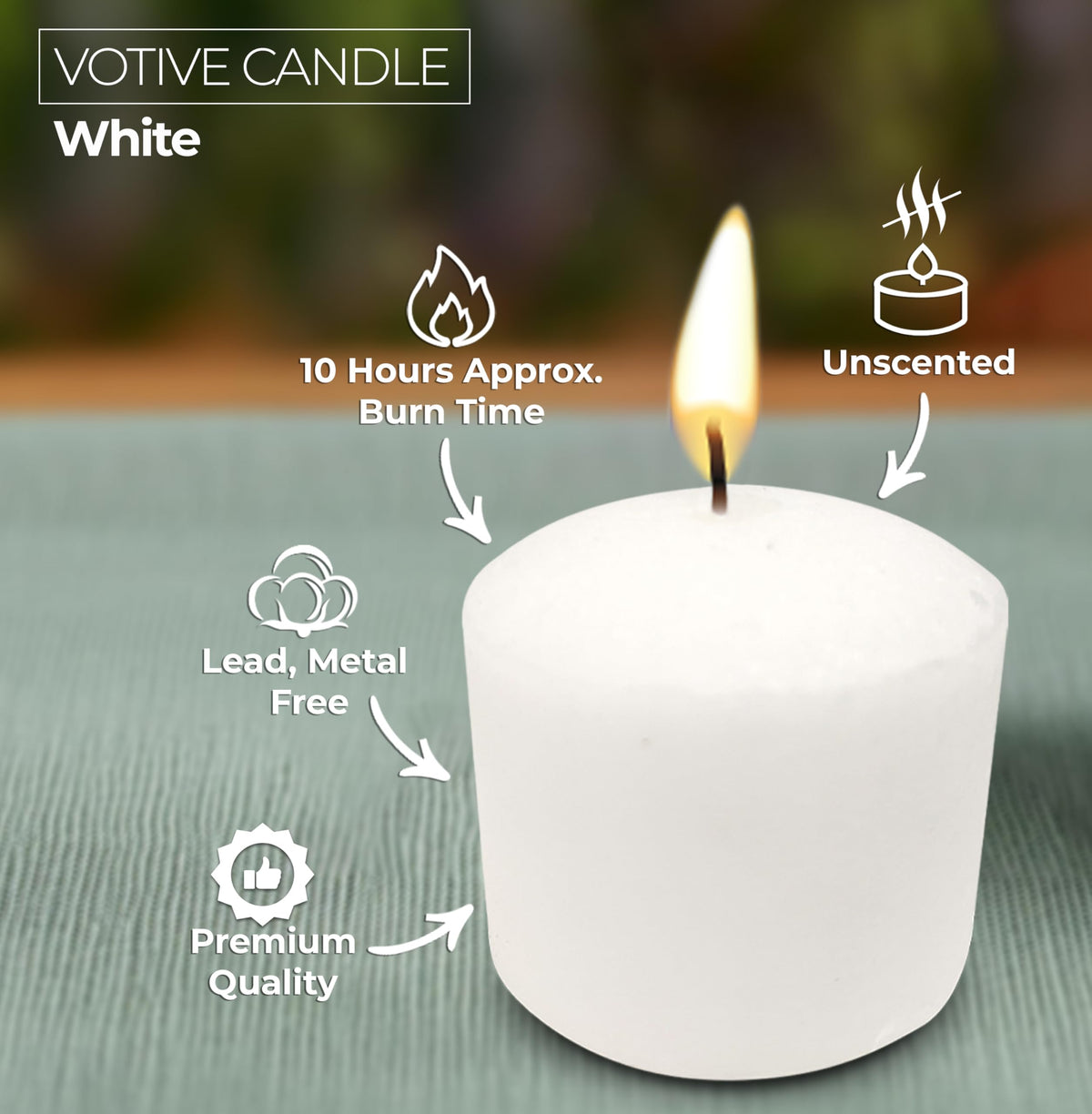Hyoola Votive Candles - 10 Hour Burn Time - Unscented Candles Votives Bulk - Pack of 100 White Candles - European Made