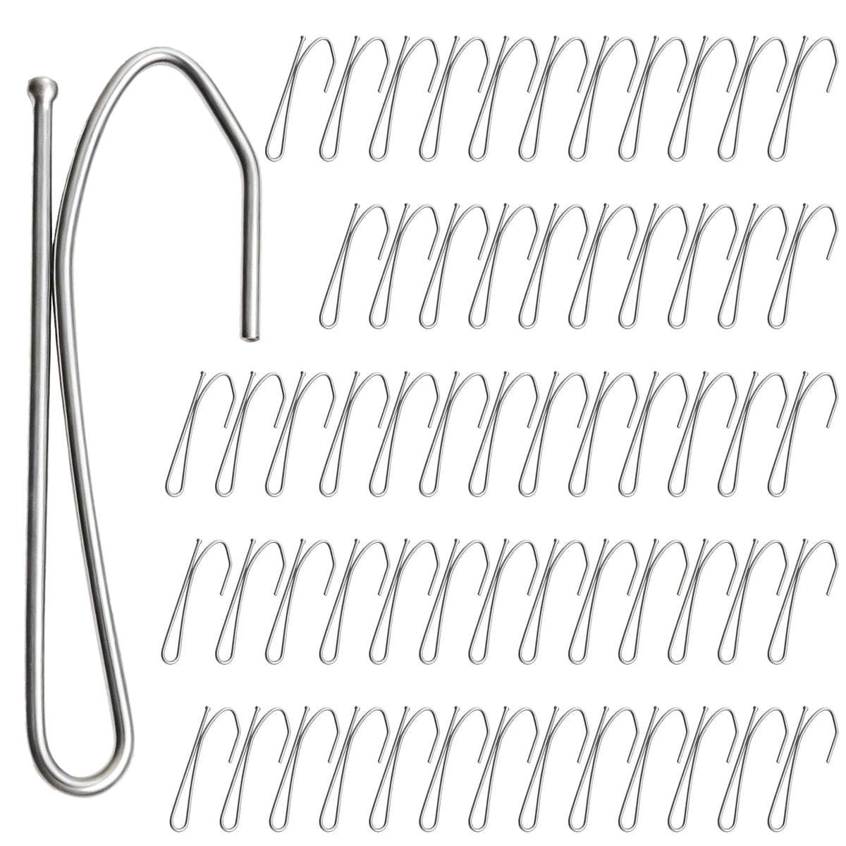 60 Pcs Metal Curtain Hooks for Drapes, Heavy Duty 2.68in Drapery Hooks Pinch Pleat for Window, Door, Shower, Living Room, RV
