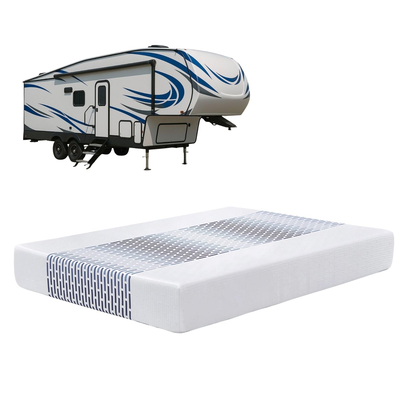 Foam Global Roam-M2 RV 10" Mattress with Gel Memory Foam, RV Short King 72x75 Mattress, Luxury Medium Feel Made in USA