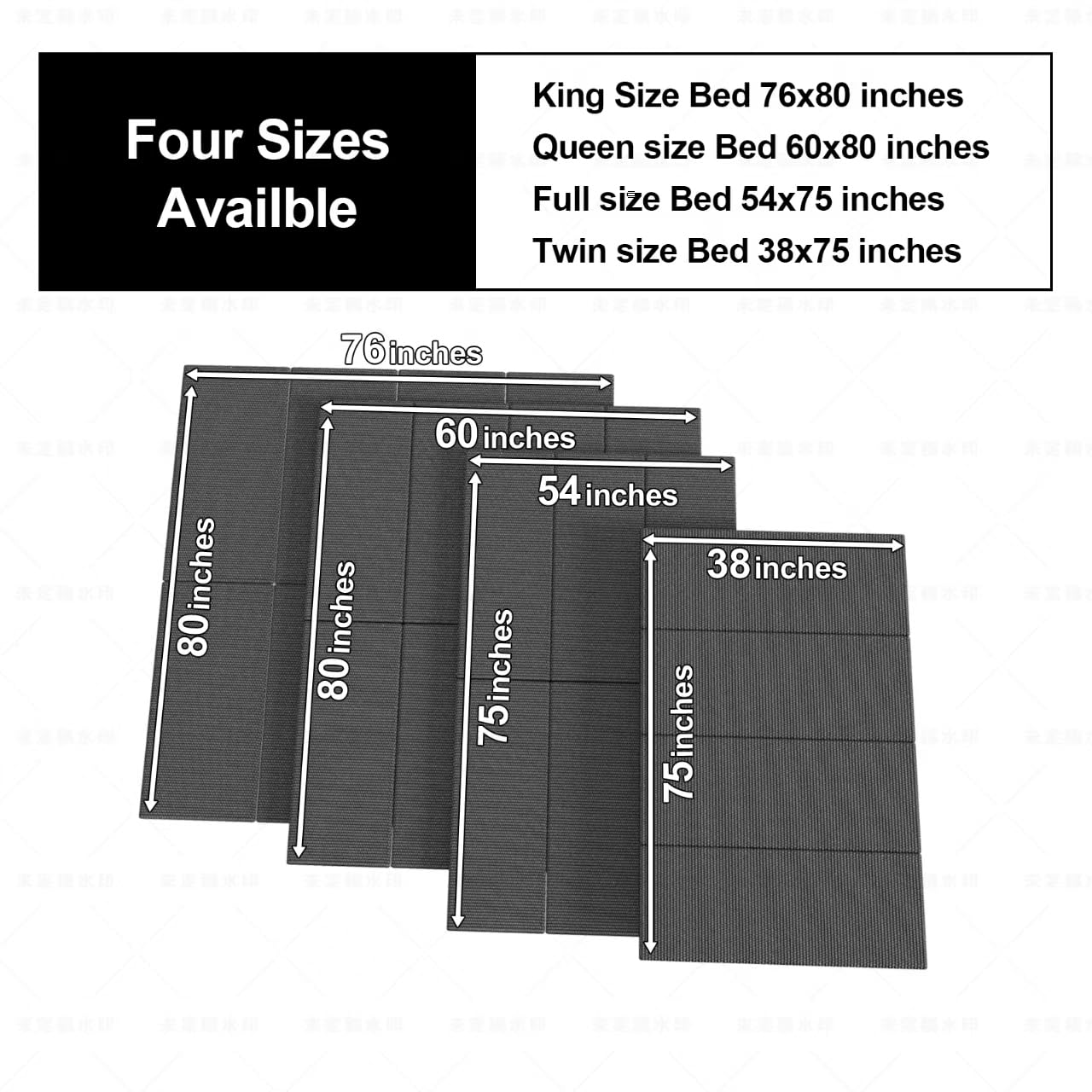 Imperius Breathable, Noise Minimizing, Moisture Resistant Bunkieboards,Large Double Bed 10mm Bunkie Board, Folding Spring Box, Light and Thin Bed,Full Size 54x75''