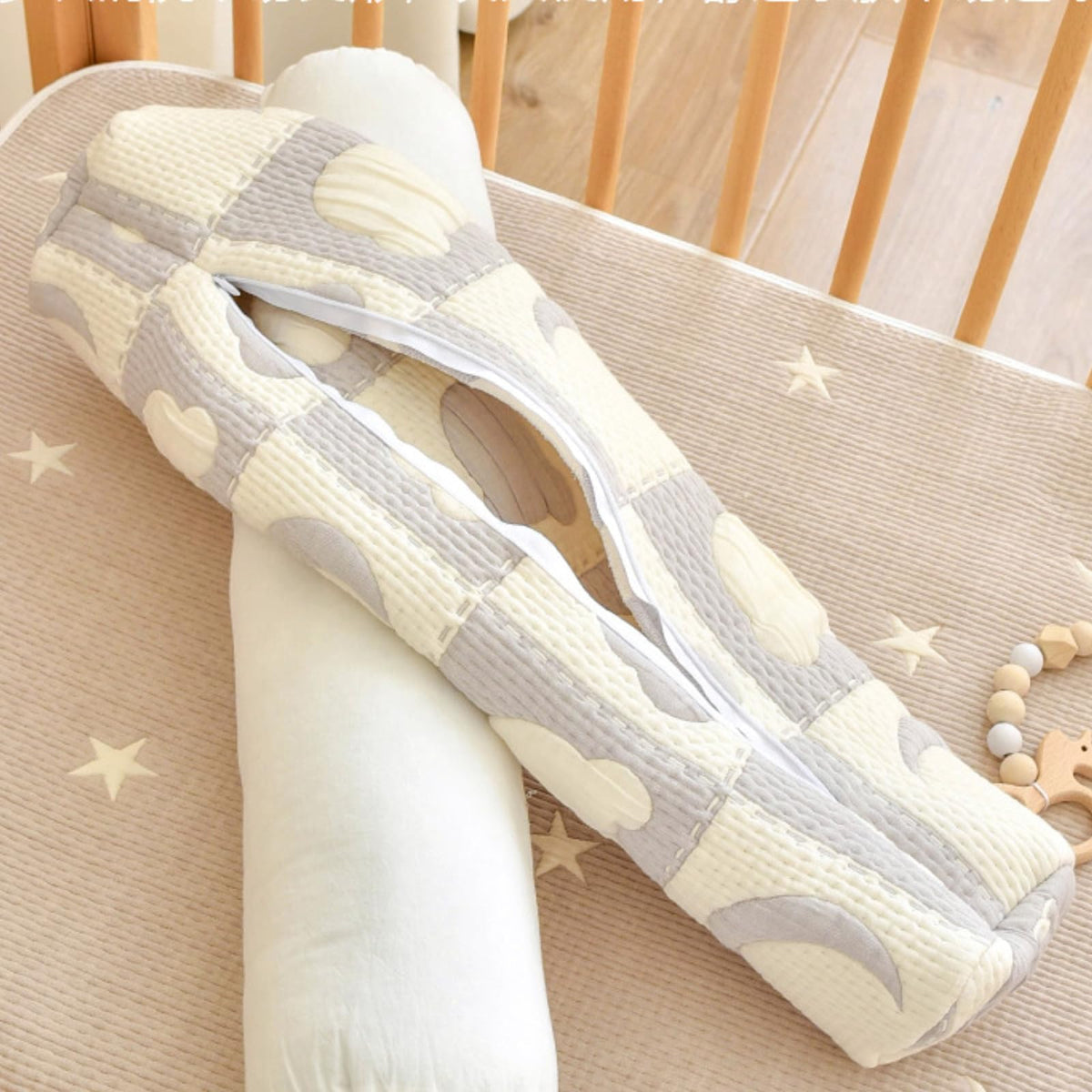 TUSUO 100% Cotton Body Roll Pillow for Kids, Long Pillows Collision Guard Animal Pillow with Removable Insert Home Decor (White, 60cm/24in)