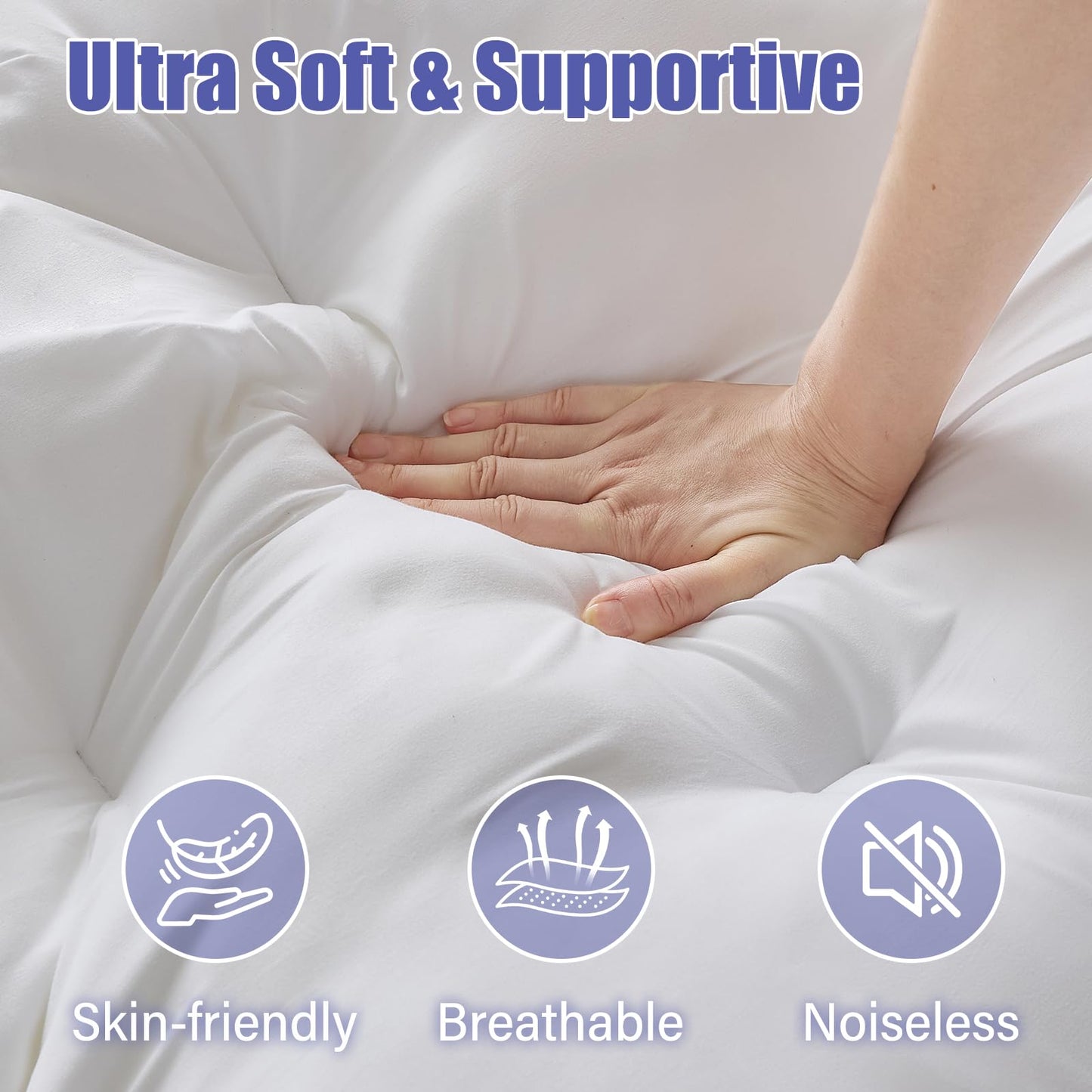 WhatsBedding 4 Inch Memory Foam Mattress Topper Twin for Back Pain Relief, Filled with Breathable Gel Memory Foam, Fluffy Comfort Supportive Pillow Top Mattress Topper, 75x39x4in