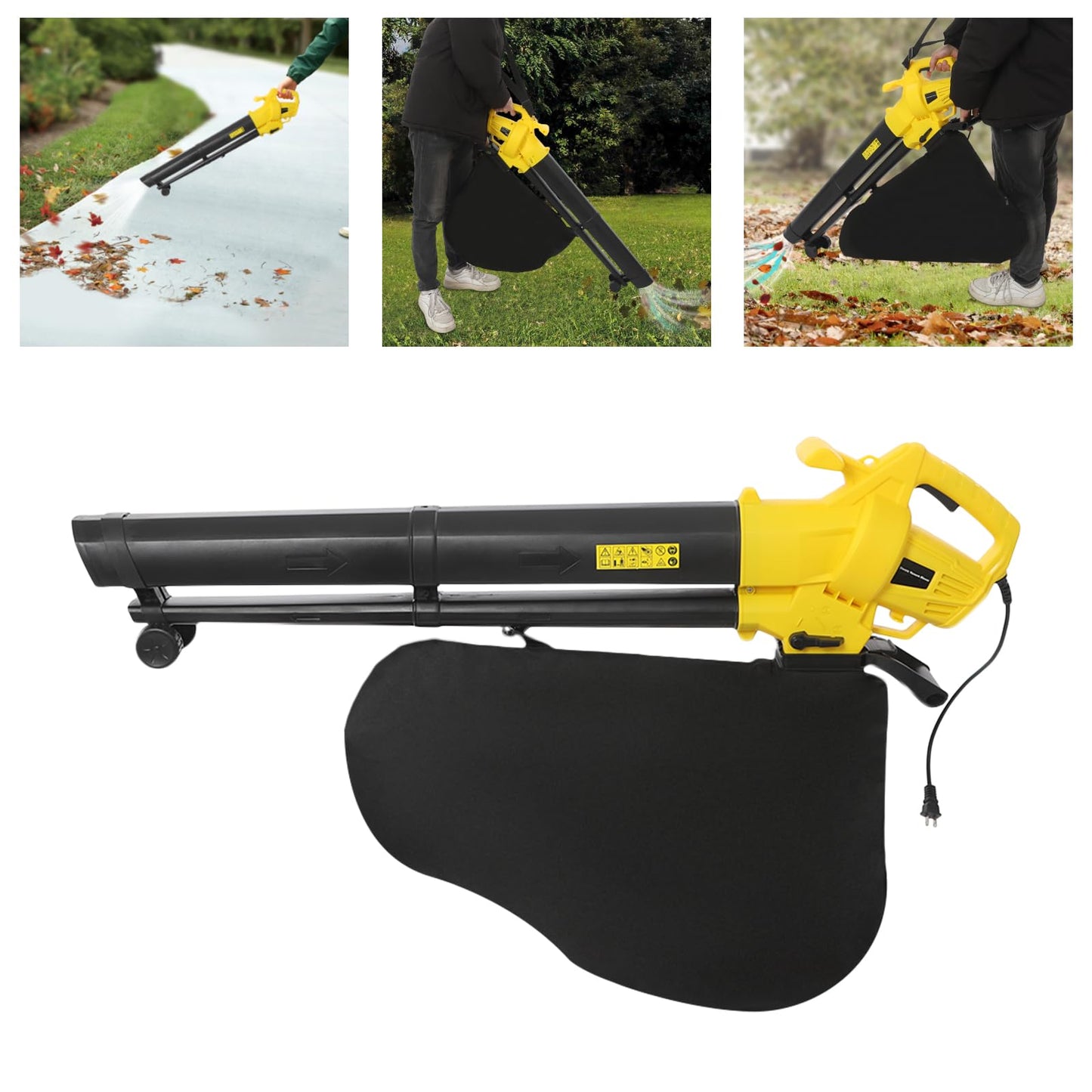Leaf Blower, Leaf Vacuum with Bag, Boasting a No-Load Speed of 15,000/min