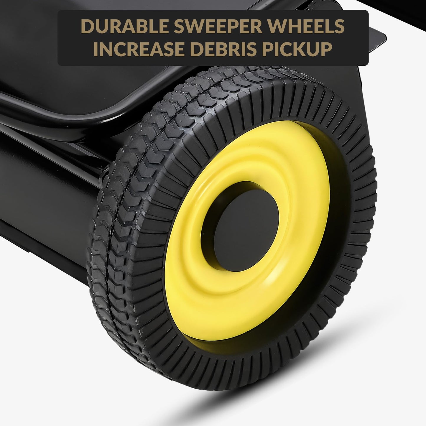 44" Pull Behind Lawn Sweeper, Large Capacity 26 Cu. ft. Leaf & Grass Collector with Adjustable Brush Height, Foldable Design, Dumping Rope for Picking Up Grass and Debris