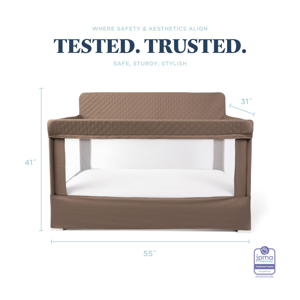Baby Delight Lunaire Organic Full Size Crib, Organic Mocha