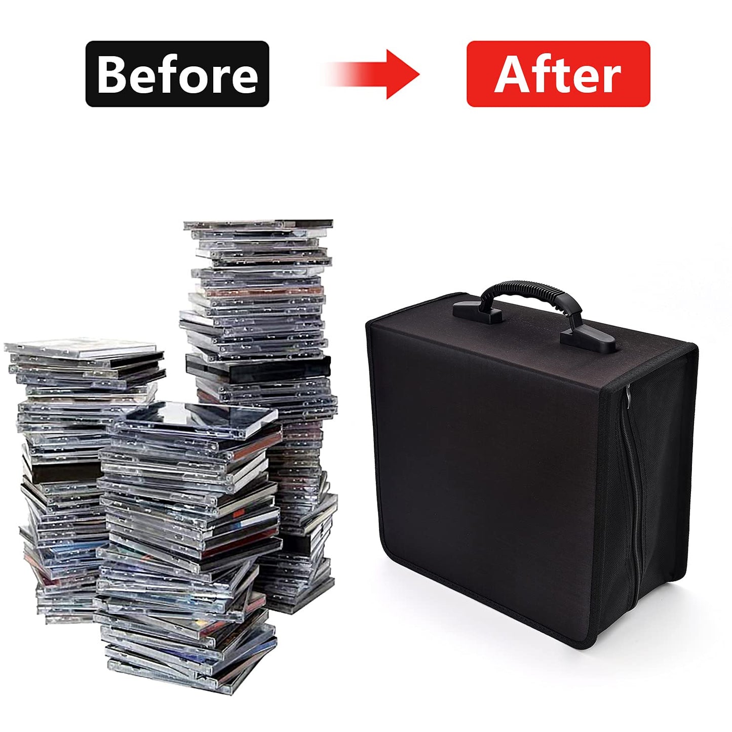 alavisxf xx CD Case, 432 Capacity Nylon Heavy Duty Organizer Wallet for Car