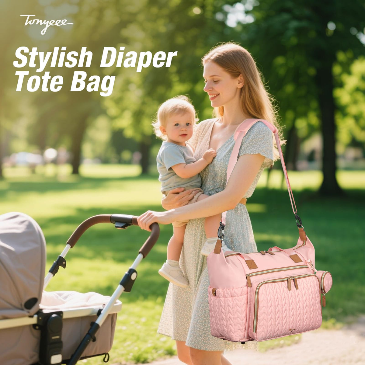 Tonyeee Diaper Bag Tote, Large Baby Hospital Bag for Labor Delivery Mom