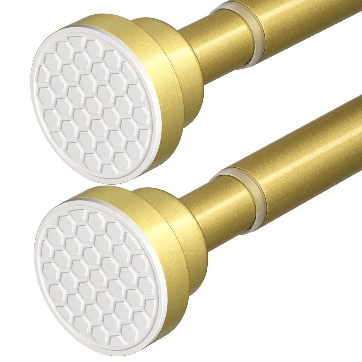 2 Pack Tension Curtain Rod 28-48Inch Curtain Rods for Windows Gold Spring Curtain Rod no Drilling Adjustable Expandable Tension Rods for Windows,Doorway,Closet,Bedroom