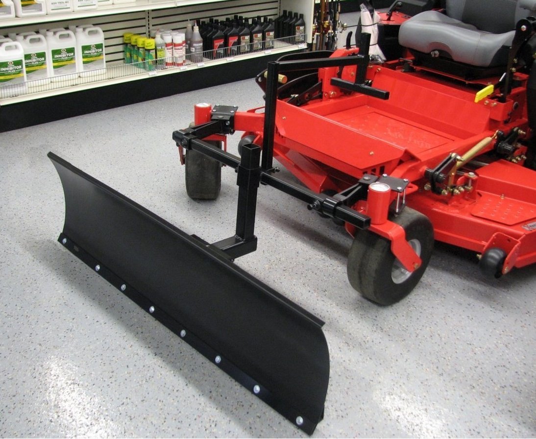 Country Manufacturing 4 ft Wide Zero Turn Snowplow Kit with Mounting Bar Included This Made in USA Universal Heavy Duty Zero Turn Mower Plow Kit Comes with All Hardware Included.