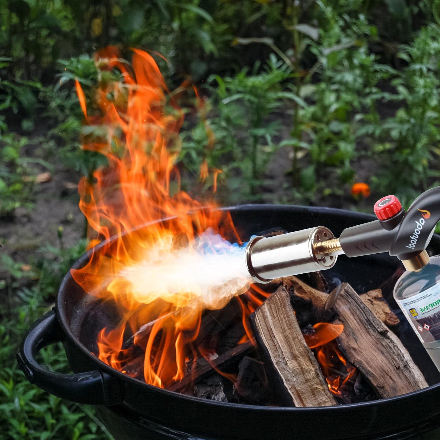 Aboutool Propane Torch, Charcoal Starter Flame Thrower Sous Vide Cooking Torch with Igniter Searing Torch for BBQ Grill Campfire Starter (Propane Tank Not Included)