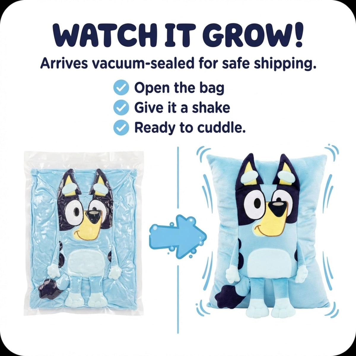 Bluey Snuggle Pillow - Super Soft Plush Decorative Throw Pillow - Measures 15 Inches (Official Bluey Product)