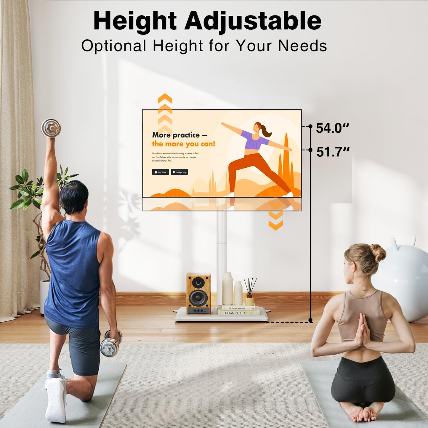 TVON Universal Floor TV Stand with Mount for Most 32-65 Inch TV up to 88lbs