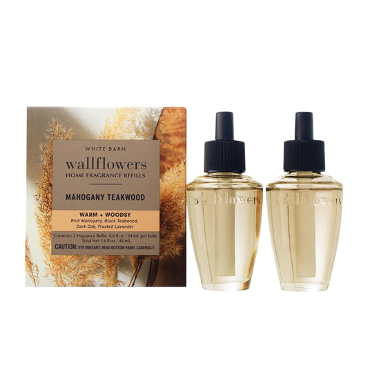 Bath & Body Works Wallflowers Refills, Mahogany Teakwood Scent, 2 Pack