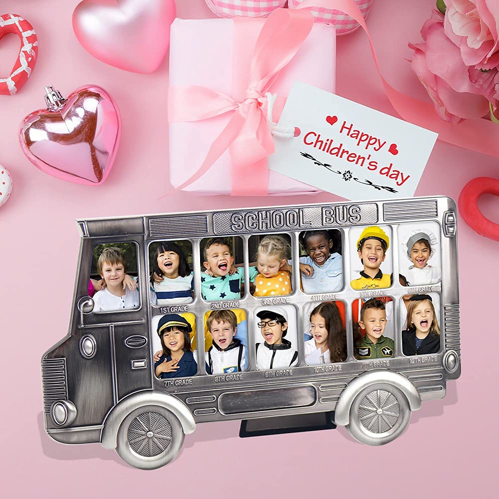 LASODY Gifts & Decor School Bus Kid Child Children Theme Photo Picture Frame,Graduation Picture Frame Gifts.