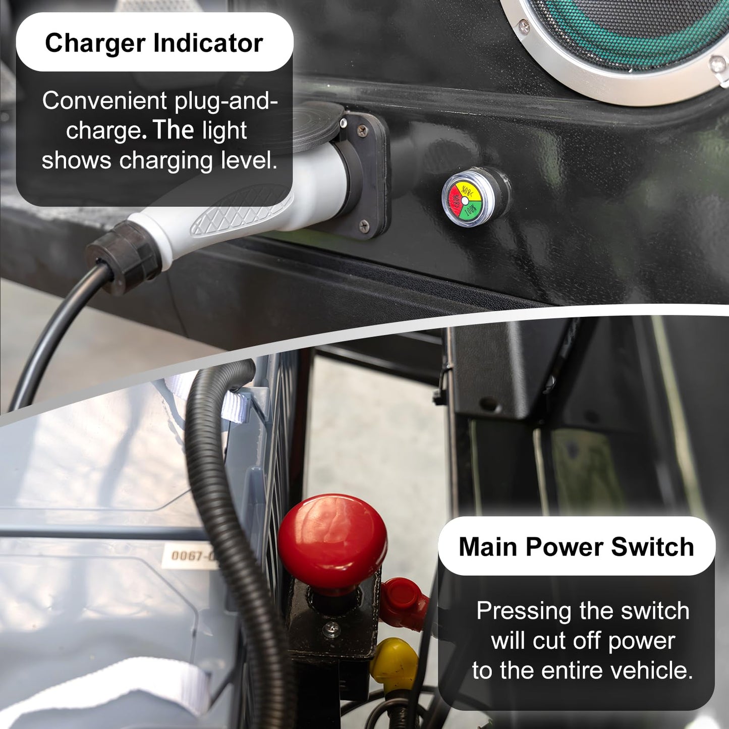 Black 4-Seater Electric Golf Cart with 5KW Motor 20 MPH Top Speed 44 Mile Long Range 60V, Advanced Suspension, Rear & Front Storage, IPS Display, Quick Charging for Recreational, Park, Hotel Shuttle