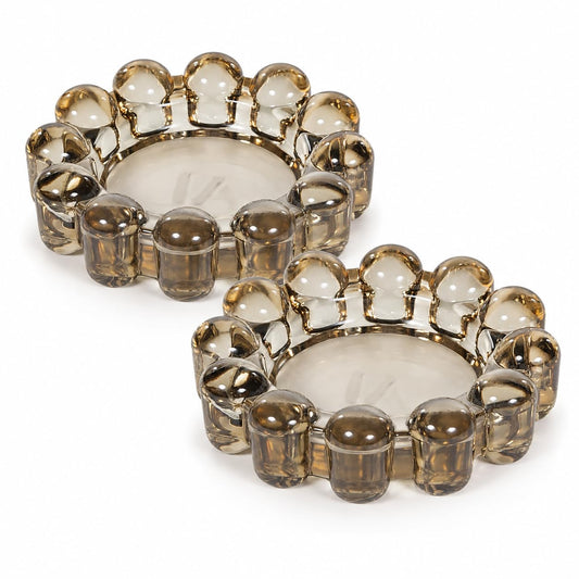 Alice Lane Home Collection Original Smoky Small Bubble Candle Dish 2-Pack