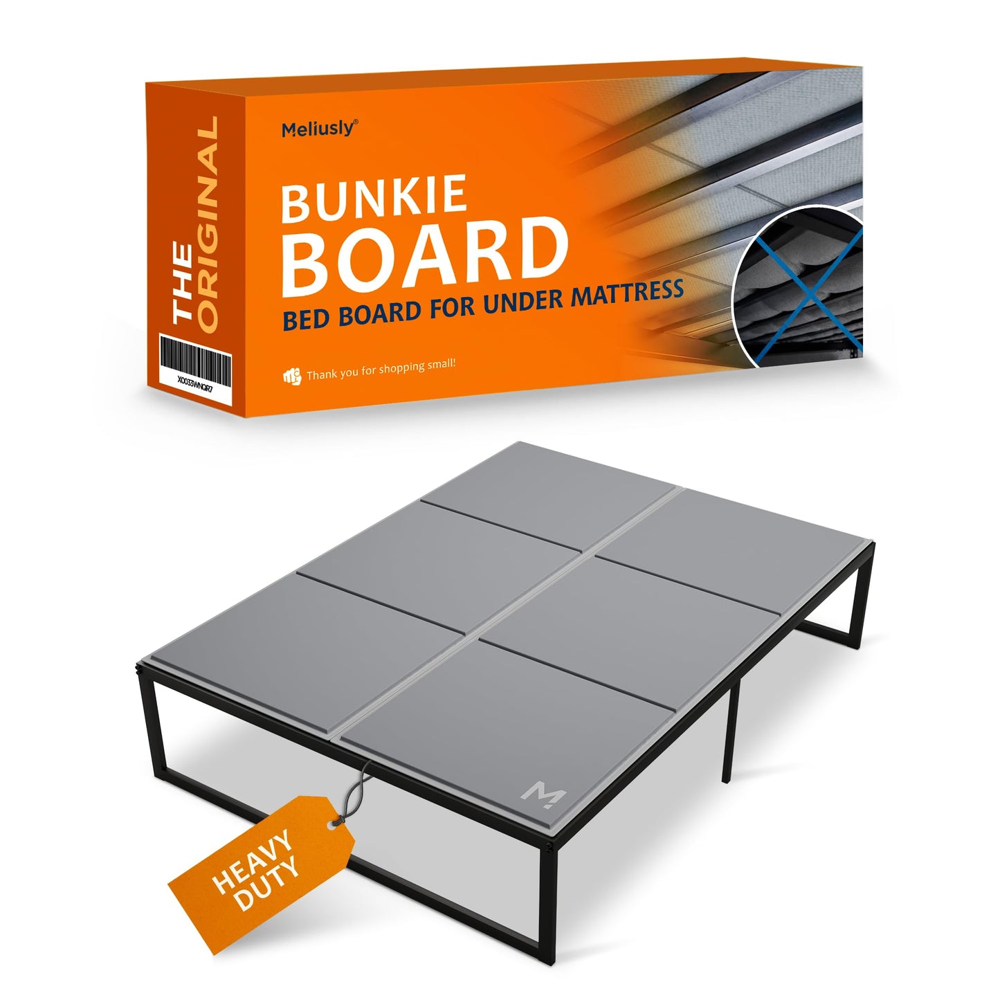 Meliusly Heavy Duty Bunkie Board Queen Size (60x80) - Non-Slip Breathable Bed Support Board for Slatted Bed Frame, Anti-Sag Under Bed Support, Noise Minimizing Moisture Resistant Bed Board