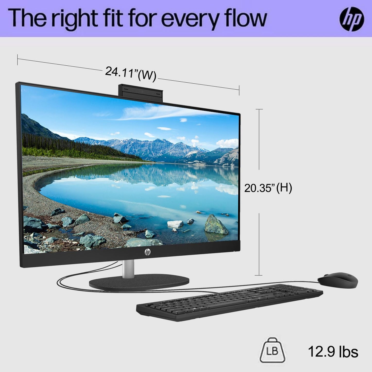 HP 27" FHD Touchscreen Intel Ultra 7 AI All-in-One Desktop, 27" FHD Touchscreen, Intel Ultra 7 255U, 16GB DDR5 RAM, 1TB SSD, Wired Keyboard & Mouse, Wi-Fi 6, Win11 Home, Bundle with 64GB Flash Drive