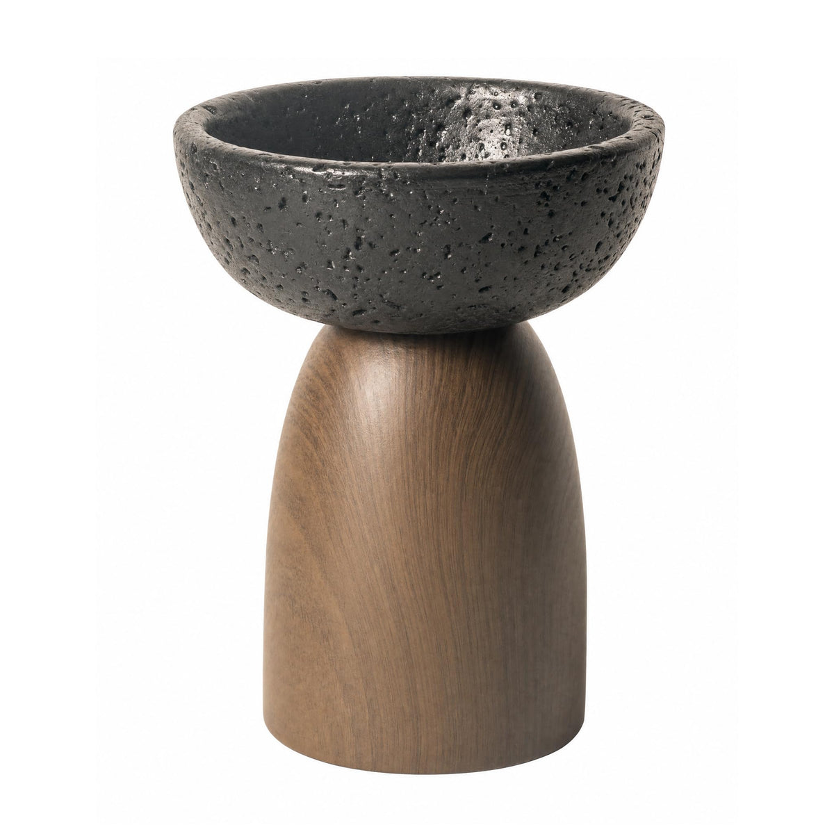 Concrete Candle Holder, Black Concrete Bowl, 5.5 in Tall, Fits 3 in Candles