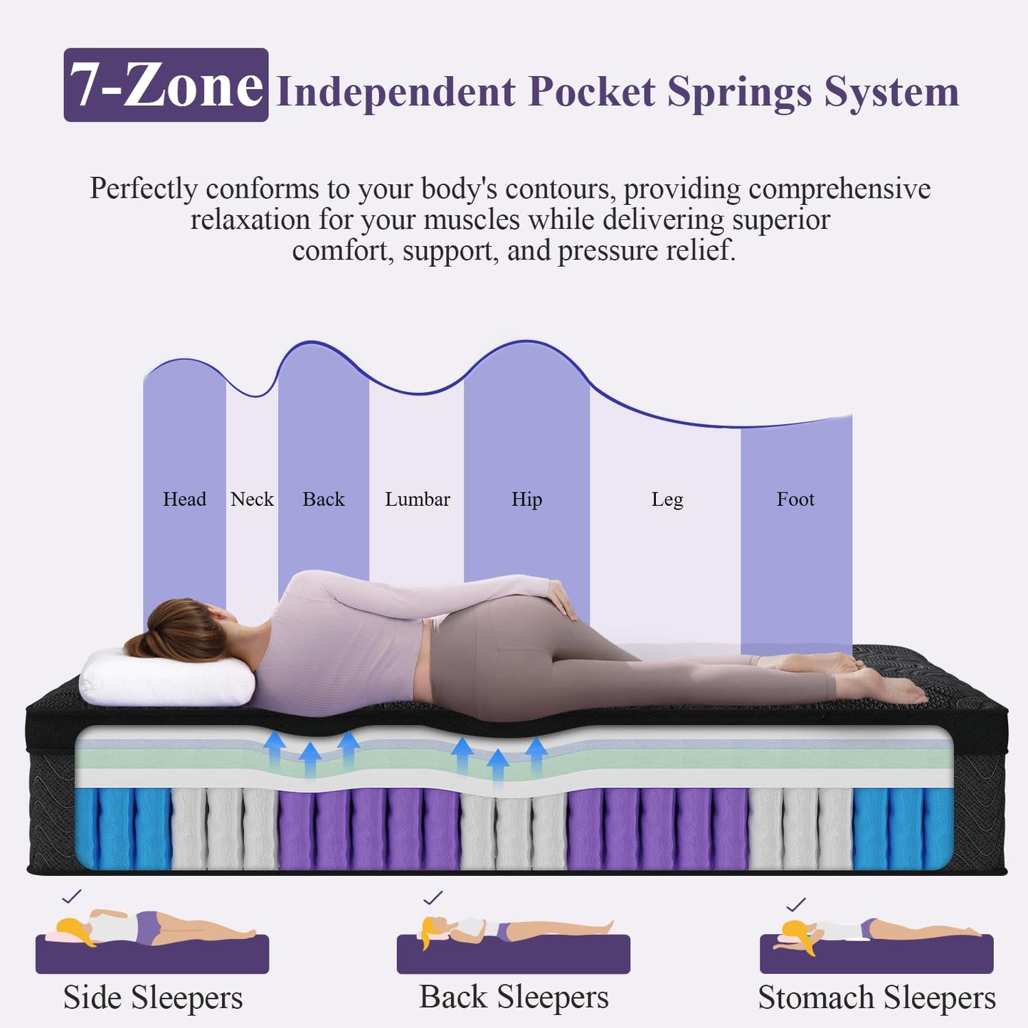 California King Size Mattress (Upgraded), 12 Inch Luxury Hybrid Cal King Mattress in a Box, Cooling Gel Memory Foam & Pocket Springs, Medium Firm, Back Pain Relief, Extra Edge Support, 365-Night Trial