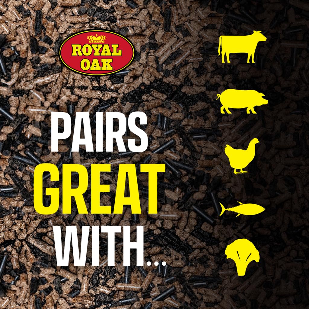 Royal Oak 100% Charcoal & Hickory Blended Pellets Grills and Smokers, Smoky BBQ Flavor, 30 LB Bag