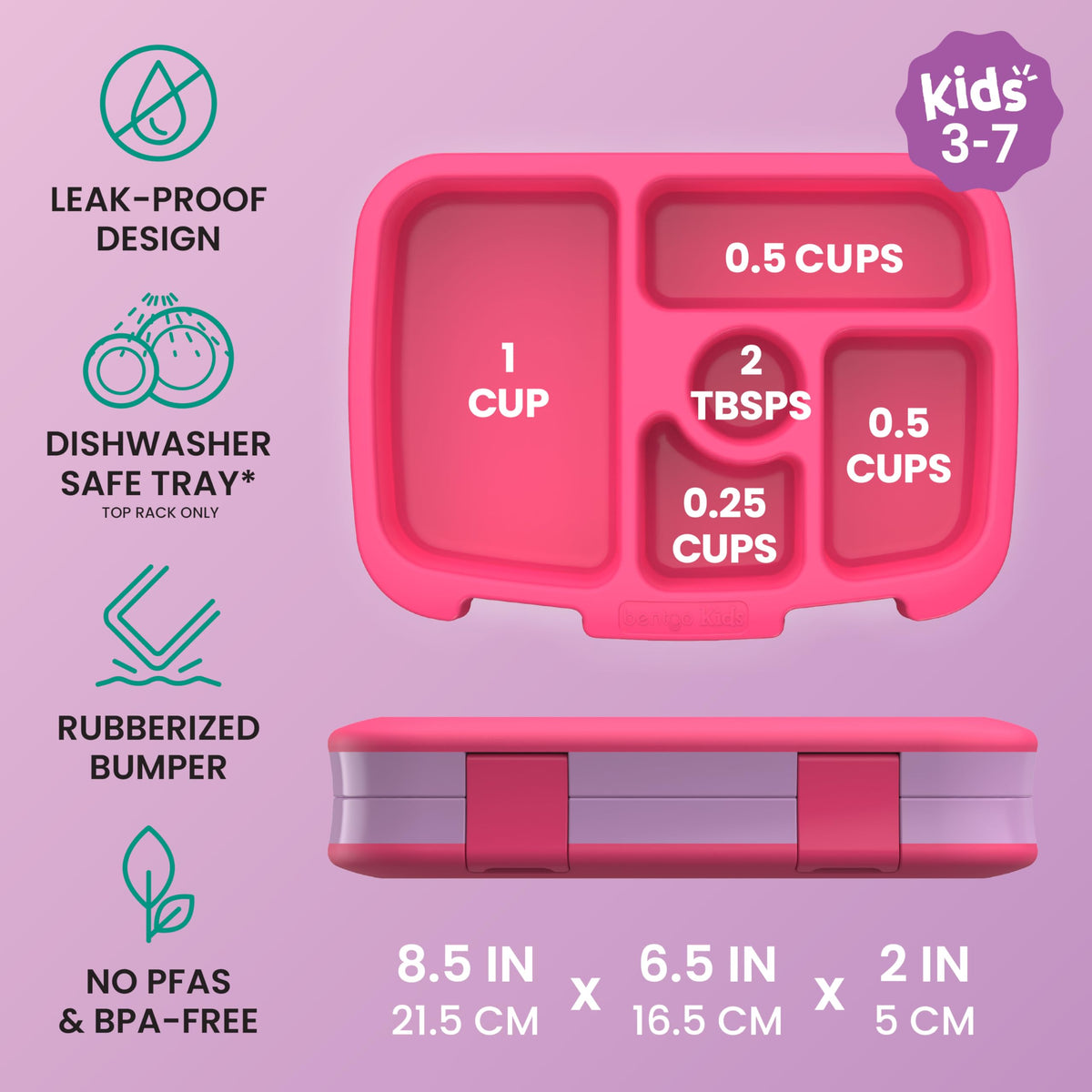 Bentgo Kids Prints Leak-Proof 5-Compartment Bento-Style Kids Lunch Box