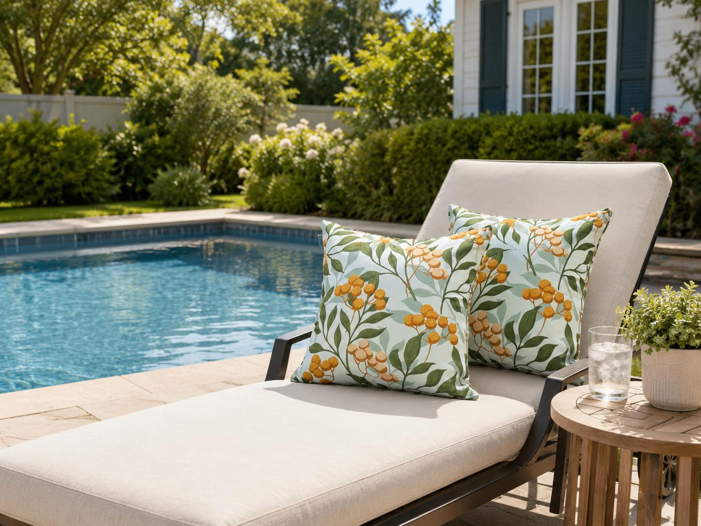 JMKaixin Outdoor Pillows, Pack of 2 Waterproof Decorative Throw Pillows with Inserts, 18”x18” Square Pillows for Bed, Couch, Sofa and Patio Furniture