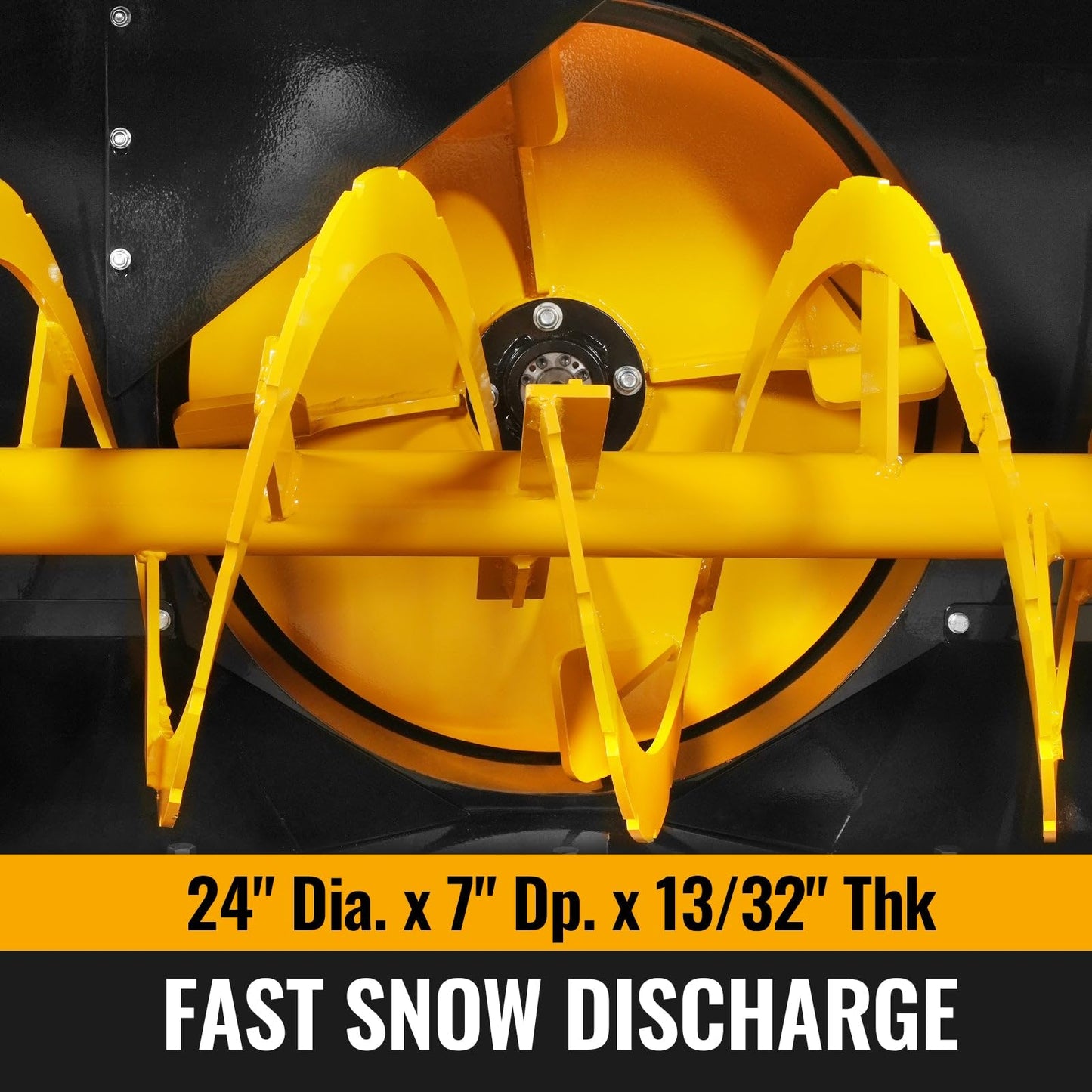 MechMaxx 60" 3 Point PTO Snow Blower 24" Impeller Diameter 360° Snow Chute (PTO Shaft Included with Slip Clutch), 25-65 HP, Model TSB60