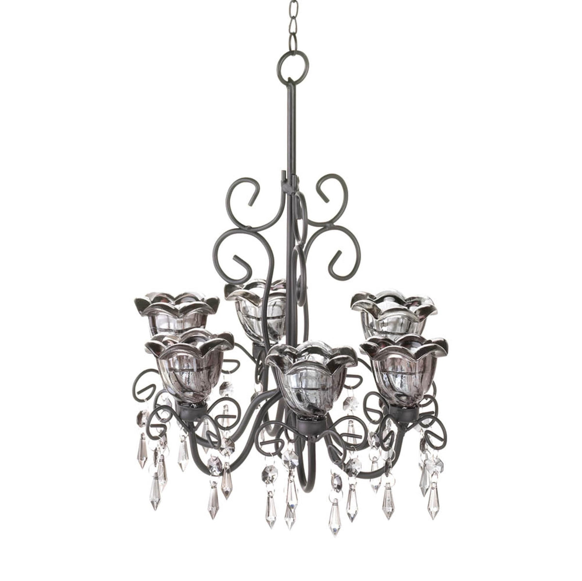 Zingz & Thingz Enchanting Collection Candle Chandelier, 10.25x10.25x12.75, Midnight Blooms