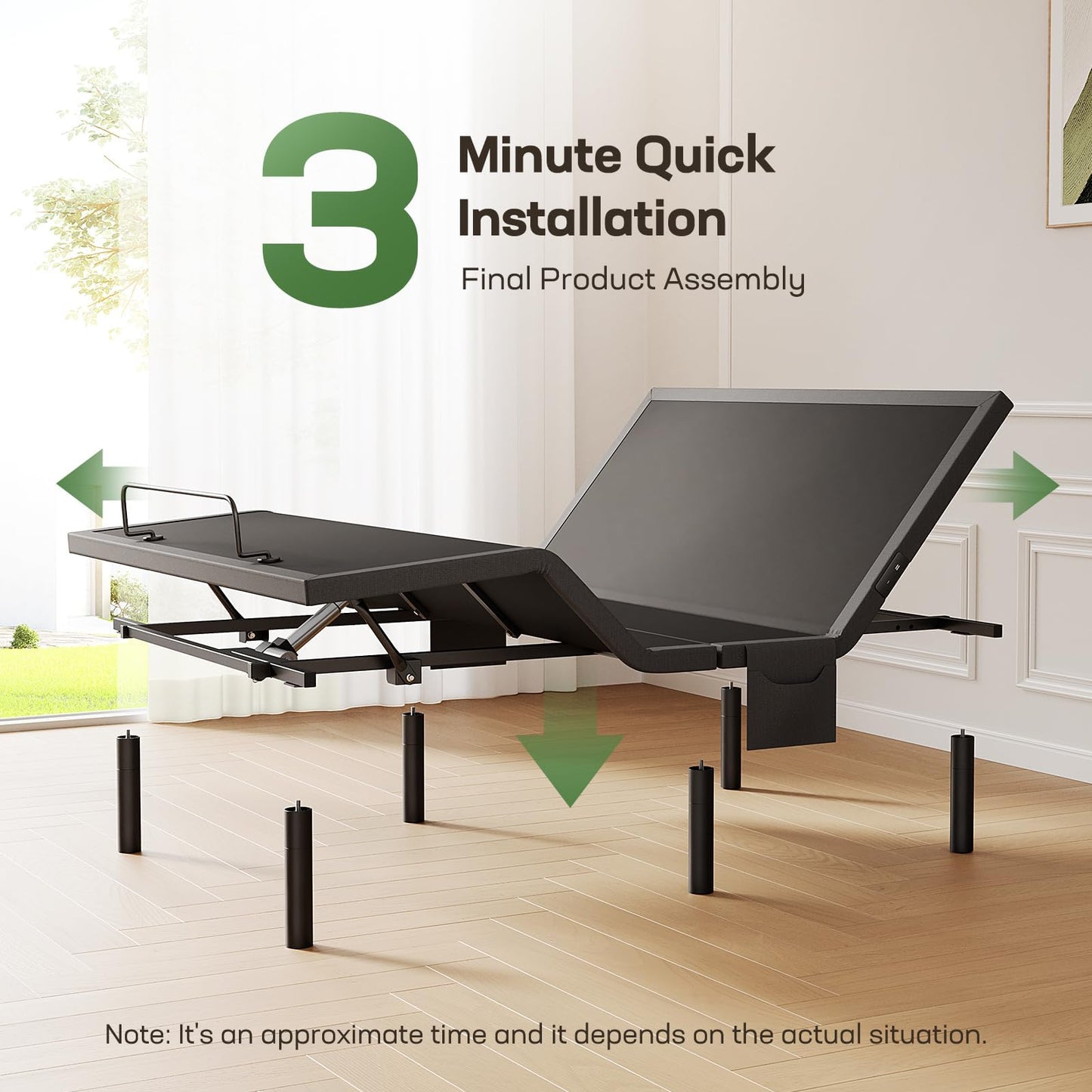Marsail MS01-1 Full Adjustable Bed Frame with Massage + 10-inch Gel Memory Foam Mattress, Adjustable Bed Base with Under-Bed Nightlight, Wireless Control Massage Adjustable Bed, Full