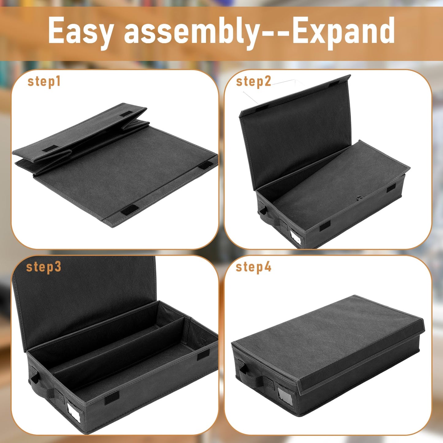 Weysat 6 Packs Stackable Cassette Tape Storage Boxes Practical Holder Dust Proof Racks with Lid 16. 34 x 9. 25 x 3. 54 Inches Holds 288 Cassette Cases Grey
